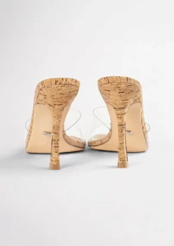 Tony Bianco Fame Clear Vinylite/Cork 10.5cm Heels Shoes