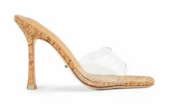 Tony Bianco Fame Clear Vinylite/Cork 10.5cm Heels Shoes