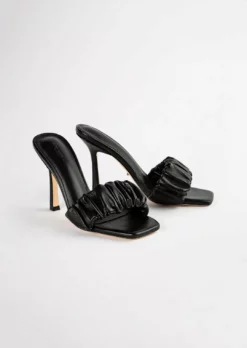 Tony Bianco Fara Black Nappa 10.5cm Heels Shoes