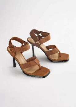 Tony Bianco Shoes Fia Tan Webbing 11cm Heels