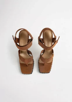 Tony Bianco Shoes Fia Tan Webbing 11cm Heels