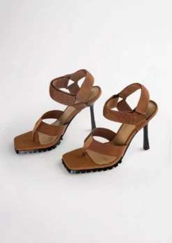 Tony Bianco Shoes Fia Tan Webbing 11cm Heels