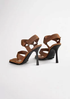 Tony Bianco Shoes Fia Tan Webbing 11cm Heels