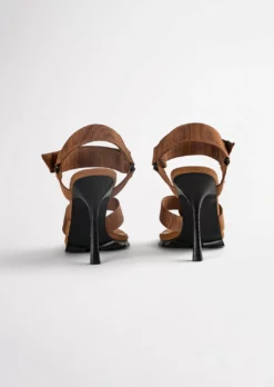 Tony Bianco Shoes Fia Tan Webbing 11cm Heels