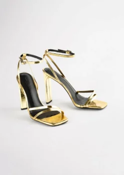 Tony Bianco Hot List Fiance Gold Foil 11cm Heels