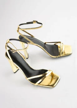 Tony Bianco Hot List Fiance Gold Foil 11cm Heels
