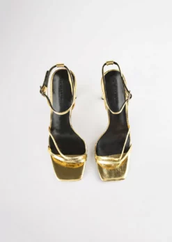 Tony Bianco Hot List Fiance Gold Foil 11cm Heels