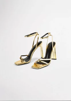 Tony Bianco Hot List Fiance Gold Foil 11cm Heels