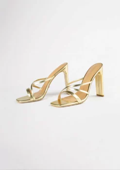Tony Bianco Fior Gold Nappa Metallic 11cm Heels
