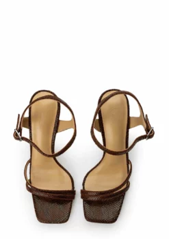 Tony Bianco Florenz Choc Snake 10.5cm Heels Shoes