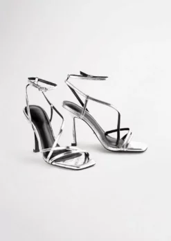 Tony Bianco Franci Silver Foil 10.5cm Heels Best Sellers