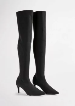 Tony Bianco Best Sellers Gracie Black Sock Knit 6.5cm Long Boots 11 Tony Bianco Best Sellers Gracie Black Sock Knit 6.5cm Long Boots