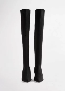 Tony Bianco Best Sellers Gracie Black Sock Knit 6.5cm Long Boots 14 Tony Bianco Best Sellers Gracie Black Sock Knit 6.5cm Long Boots