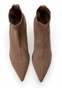 Tony Bianco Gwen Almond Sock Knit 6.5cm Ankle Boots Shoes