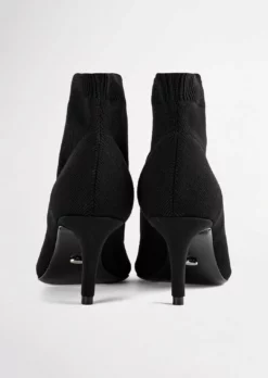 Tony Bianco Gwen Black Sock Knit 6.5cm Ankle Boots Best Sellers