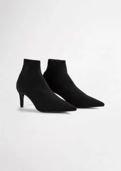 Tony Bianco Gwen Black Sock Knit 6.5cm Ankle Boots Best Sellers