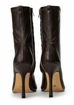 Tony Bianco Halsey Chocolate Nappa 10.5cm Ankle Boots