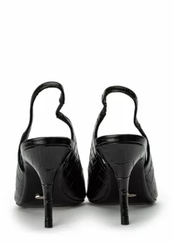 Tony Bianco Hayes Black Croc 9.5cm Heels 9 Tony Bianco Hayes Black Croc 9.5cm Heels