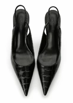 Tony Bianco Hayes Black Croc 9.5cm Heels 8 Tony Bianco Hayes Black Croc 9.5cm Heels