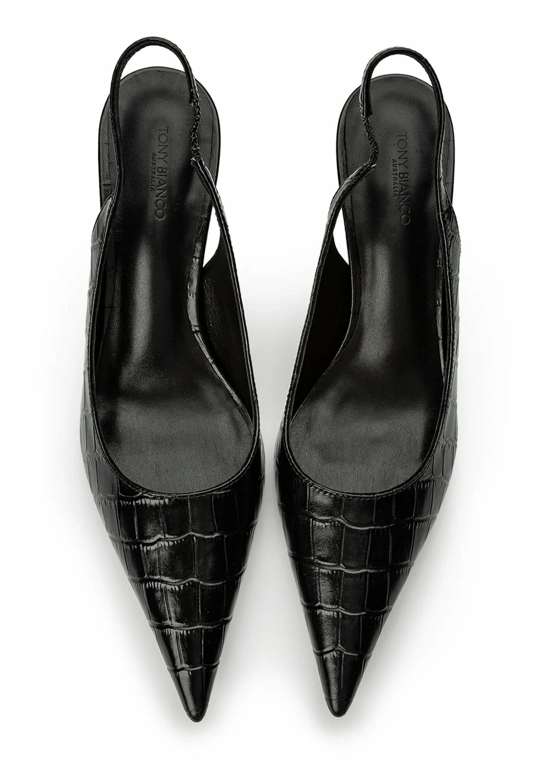 Tony Bianco Hayes Black Croc 9.5cm Heels 5 Tony Bianco Hayes Black Croc 9.5cm Heels