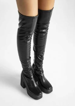 Tony Bianco Janey Black Venezia 11.5cm Long Boots Shoes