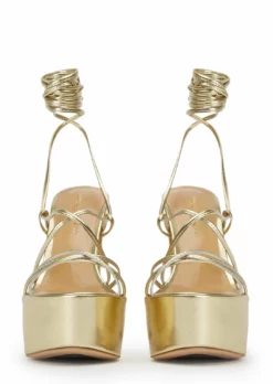 Tony Bianco New Arrivals Jemma Gold Nappa Metallic 14cm Heels