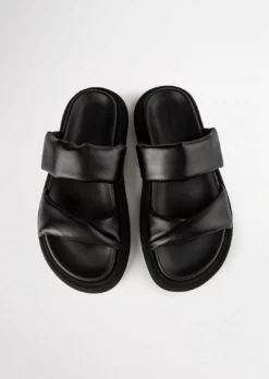 Tony Bianco June Black Nappa 3cm Sandals Shoes