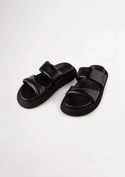 Tony Bianco June Black Nappa 3cm Sandals Shoes