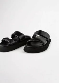 Tony Bianco June Black Nappa 3cm Sandals Shoes