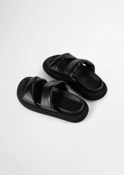 Tony Bianco June Black Nappa 3cm Sandals Shoes