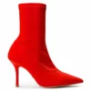 Tony Bianco Shoes Kitana Red Lycra 9.5cm Ankle Boots