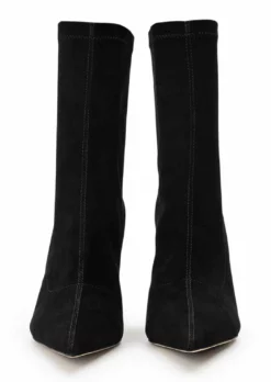 Tony Bianco Kitty Black Suede 9.5cm Ankle Boots Shoes