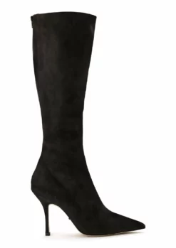 Tony Bianco Kortez Black Suede 9.5cm Calf Boots