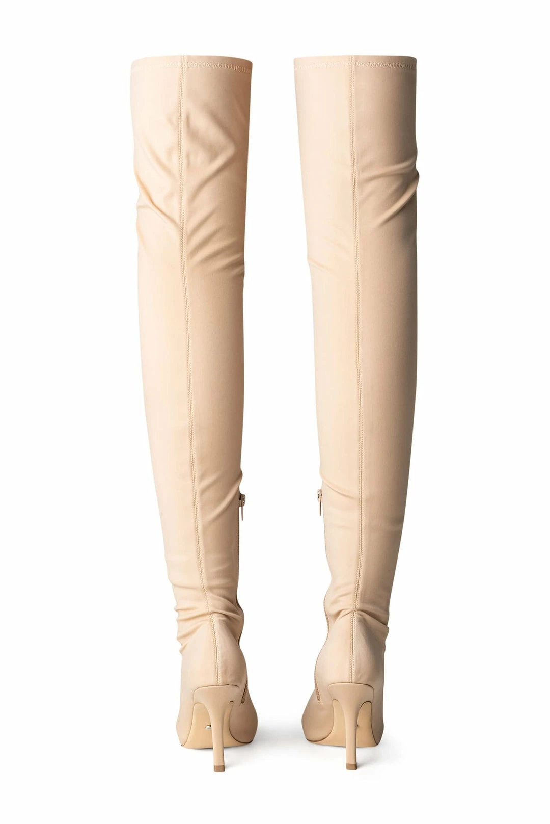 Tony Bianco Kylie Nude Lycra 9.5cm Long Boots 6 Tony Bianco Kylie Nude Lycra 9.5cm Long Boots