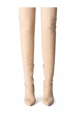 Tony Bianco Kylie Nude Lycra 9.5cm Long Boots