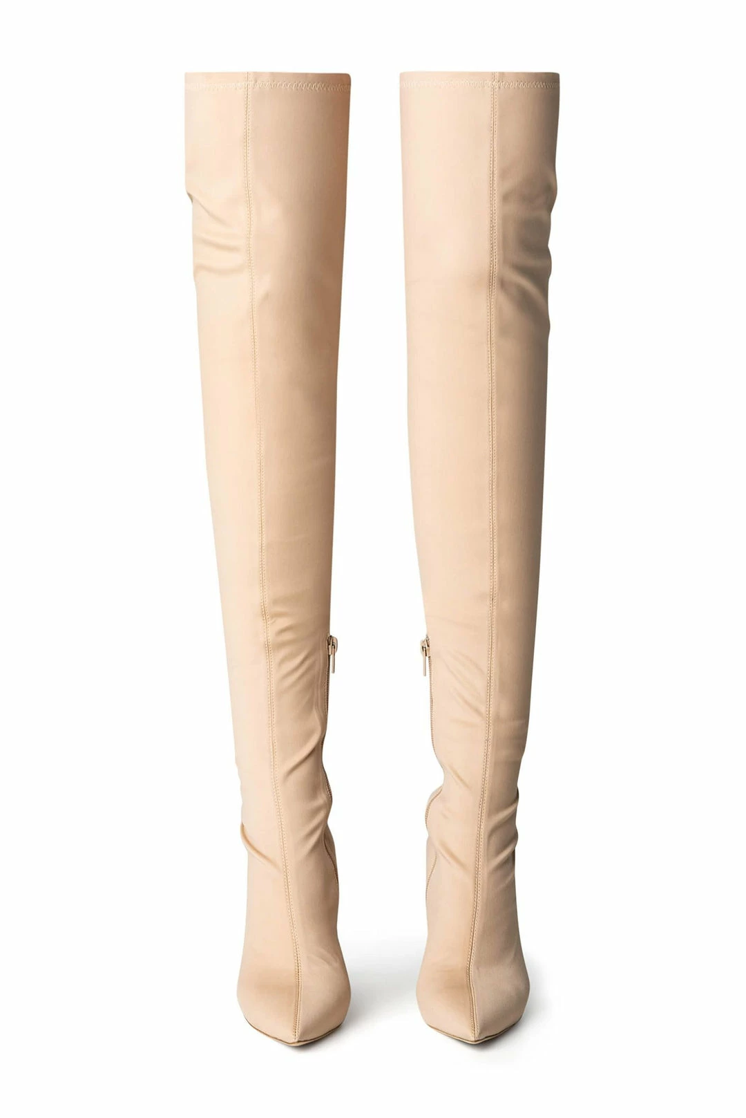 Tony Bianco Kylie Nude Lycra 9.5cm Long Boots 4 Tony Bianco Kylie Nude Lycra 9.5cm Long Boots