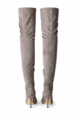 Tony Bianco Kylie Steel Stretch Suede 9.5cm Long Boots