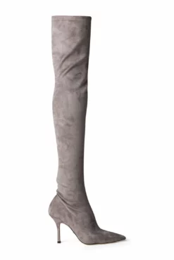 Tony Bianco Kylie Steel Stretch Suede 9.5cm Long Boots