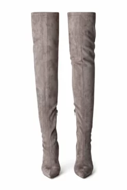 Tony Bianco Kylie Steel Stretch Suede 9.5cm Long Boots