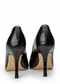 Tony Bianco Kysaia Black Croc 9.5cm Heels