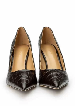 Tony Bianco Shoes Kysaia Mocha Croc 9.5cm Heels