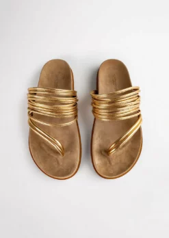 Tony Bianco Shoes Lamana Antique Gold Nappa 1.5cm Sandals