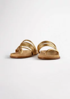 Tony Bianco Shoes Lamana Antique Gold Nappa 1.5cm Sandals