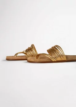 Tony Bianco Shoes Lamana Antique Gold Nappa 1.5cm Sandals