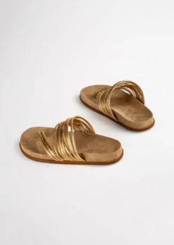 Tony Bianco Shoes Lamana Antique Gold Nappa 1.5cm Sandals
