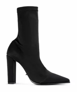 Tony Bianco Lila Black Lycra 10.3cm Ankle Boots