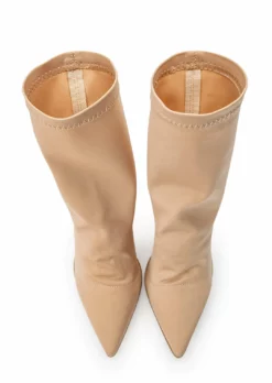 Tony Bianco Shoes Lila Nude Lycra 10.3cm Ankle Boots