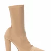 Tony Bianco Shoes Lila Nude Lycra 10.3cm Ankle Boots