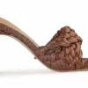 Tony Bianco Back In Stock Lourdes Chocolate Raffia 9.5cm Heels