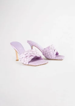 Tony Bianco Lourdes Lilac Raffia 9.5cm Heels 20 Tony Bianco Lourdes Lilac Raffia 9.5cm Heels